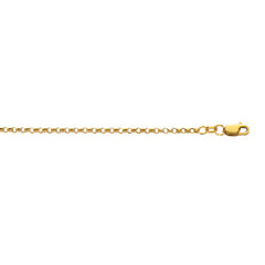 Yellow Gold Diamond Cut/ Textured Classic Rolo Necklace