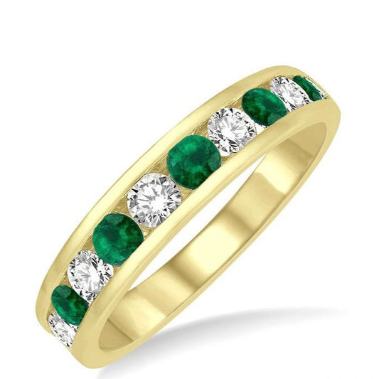 Parkplace Jewelers Channel Set Alternate Gemstone & Diamond Wedding Band 46493PPFGEMYG