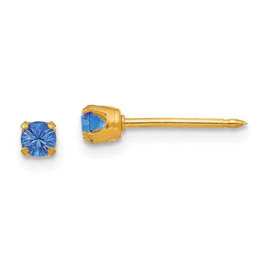 101E Inverness 14k 3mm September Crystal Birthstone Post Earrings