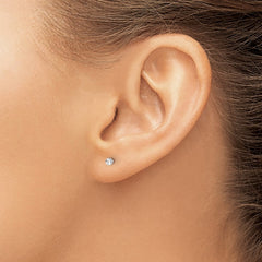 1046EW Inverness 14K White Gold Polished 2.4mm Crystal Post Earrings