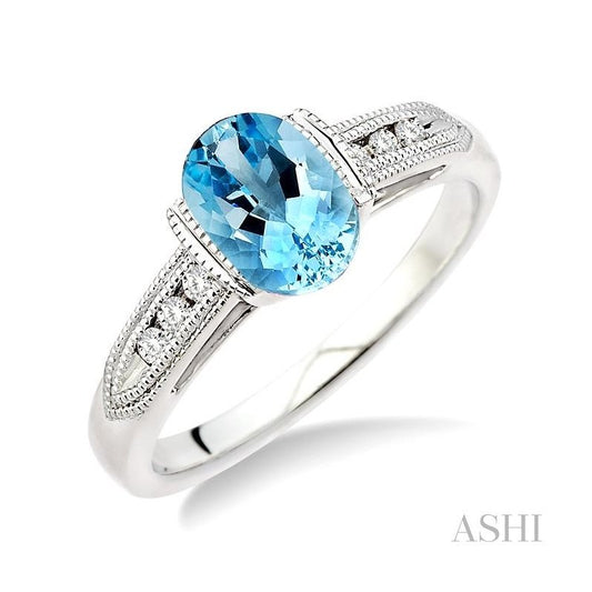 ASHI Oval Shape Gemstone & Diamond Ring 51258PPFXAQWG