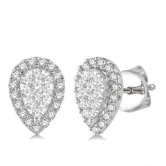 Parkplace Jewelers Pear Shape Halo Lovebright Essential Diamond Earrings 917B5PPFHERWG