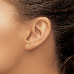 108E Inverness 14k 3mm Simulated Pearl Post Earrings