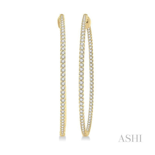 ASHI Inside-Out Diamond Hoop Earrings 629C0PPFGERYG-3.00