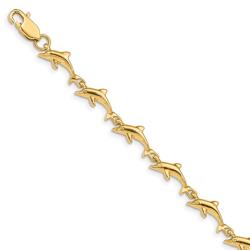 Quality Gold 14K Dolphin Bracelet FB1240-7