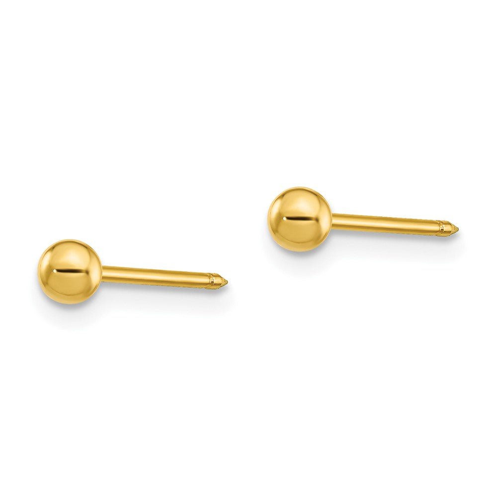 10E Inverness Stainless Steel 24K Gold-plated 3mm Ball Post Earrings