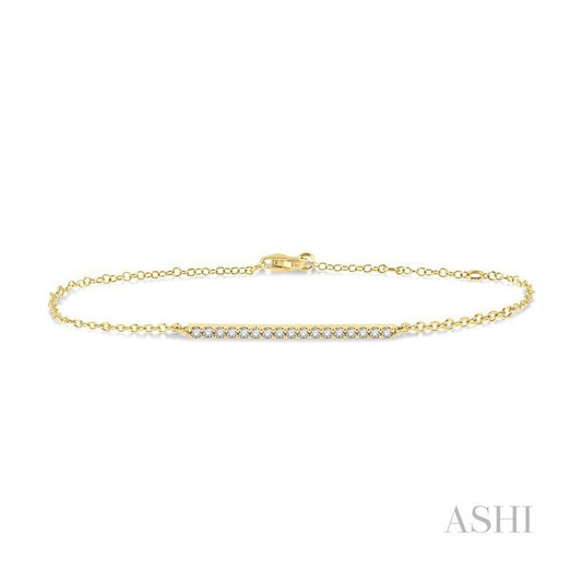 ASHI Bar Petite Diamond Fashion Chain Bracelet 703E0PPTGYG