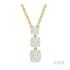 ASHI Round Shape Past Present & Future Lovebright Diamond Pendant 9973UPPFHNKYG