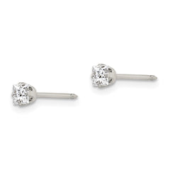 112E Inverness Stainless Steel 3mm Square CZ Post Earrings