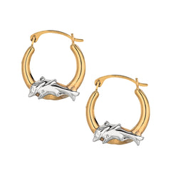 Two-tone Gold Polished Light Weight Hoops Earring