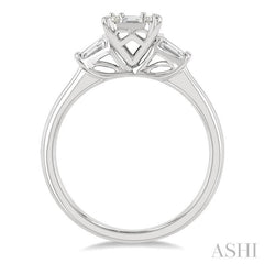 ASHI Emerald Shape Fusion Diamond Engagement Ring 119C3PPFGWG