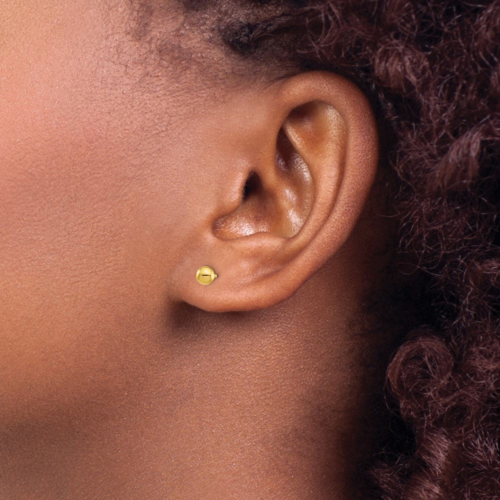 11E Inverness Stainless Steel 24K Gold-plated 4mm Ball Post Earrings