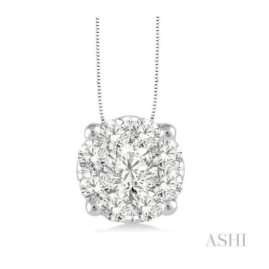 ASHI Round Shape Lovebright Essential Diamond Solitaire Pendant 91752PPFGPDWG