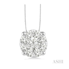 ASHI Round Shape Lovebright Essential Diamond Solitaire Pendant 91752PPFGPDWG