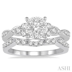 ASHI Round Shape Lovebright Diamond Wedding Set 121D2PPFVWG-WS