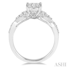 ASHI Round Shape Lovebright Diamond Engagement Ring 121D3PPFGWG-LE
