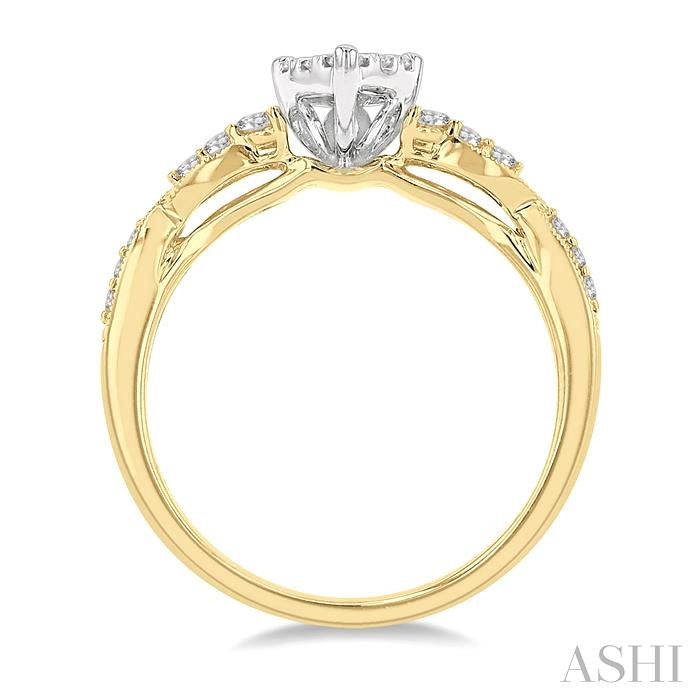 ASHI Pear Shape Lovebright Diamond Engagement Ring 121G3PPFHYW