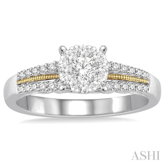 ASHI Round Shape Lovebright Diamond Engagement Ring 122D4PPFVWY-LE