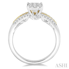 ASHI Round Shape Lovebright Diamond Engagement Ring 122D4PPFVWY-LE