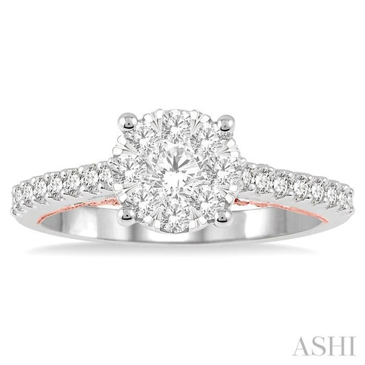 ASHI Round Shape Lovebright Diamond Engagement Ring 122F2PPFGWP