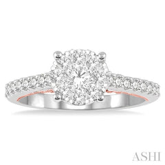ASHI Round Shape Lovebright Diamond Engagement Ring 122F2PPFGWP