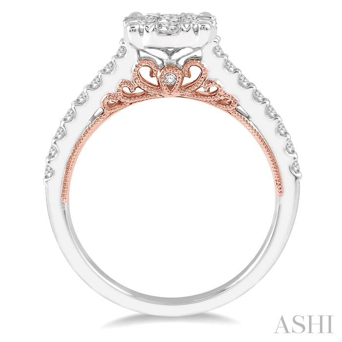 ASHI Round Shape Lovebright Diamond Engagement Ring 122F2PPFGWP