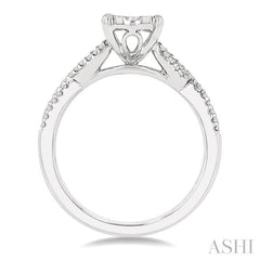 ASHI Oval Shape Lovebright Diamond Engagement Ring 122G3PPFGWG