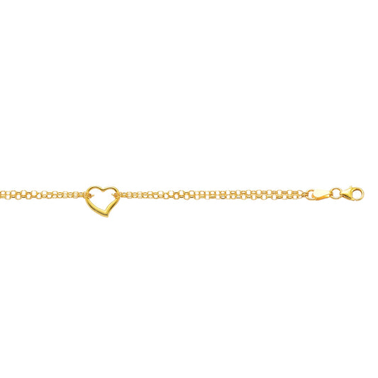 Parkplace Jewelers 10k-gold-polished-heart-anklet-123ank