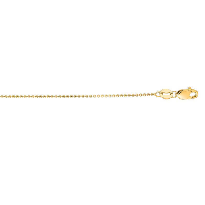 Royal Chain 14K 16in Yellow Gold Bead Chain with Lobster Clasp SBD050