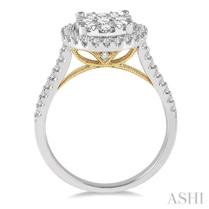 ASHI Oval Shape Halo Lovebright Essential Diamond Engagement Ring 125F1PPFVWY