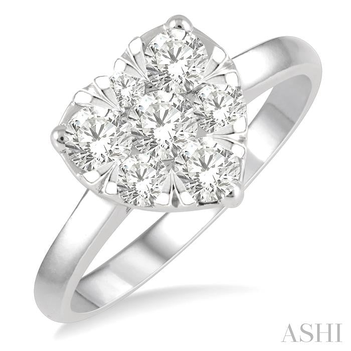 ASHI Heart Shape Lovebright Essential Diamond Engagement Ring 126D1PPFGWG