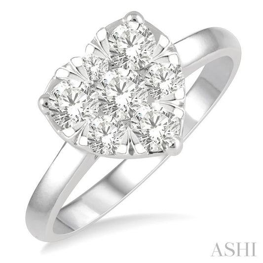 ASHI Heart Shape Lovebright Essential Diamond Engagement Ring 126D1PPFGWG