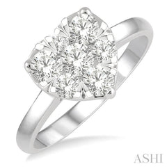ASHI Heart Shape Lovebright Essential Diamond Engagement Ring 126D1PPFGWG