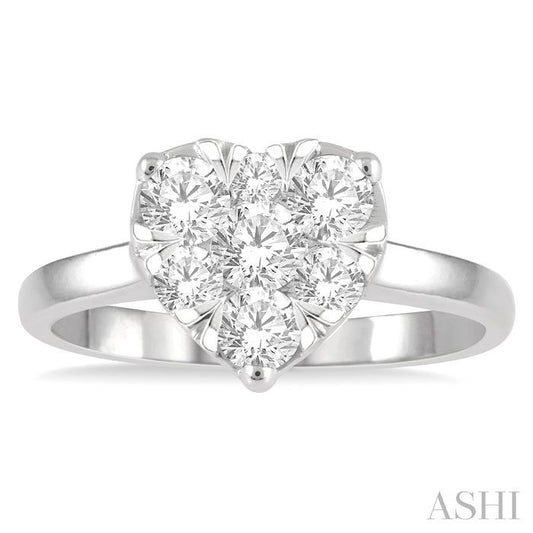 ASHI Heart Shape Lovebright Essential Diamond Engagement Ring 126D1PPFGWG