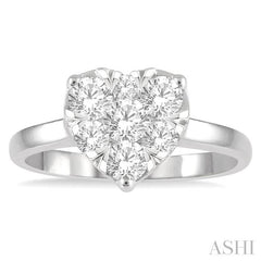 ASHI Heart Shape Lovebright Essential Diamond Engagement Ring 126D1PPFGWG