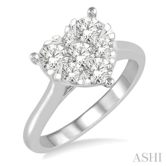 ASHI Heart Shape Lovebright Essential Diamond Engagement Ring 126D1PPFVWG
