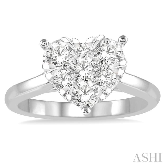 ASHI Heart Shape Lovebright Essential Diamond Engagement Ring 126D1PPFVWG