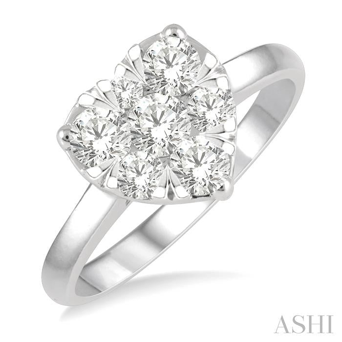 ASHI Heart Shape Lovebright Essential Diamond Engagement Ring 126D2PPFGWG
