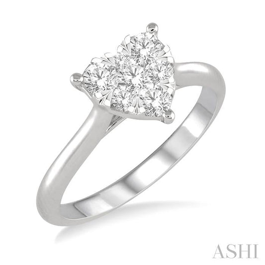 ASHI Heart Shape Lovebright Essential Diamond Engagement Ring 126D3PPFGWG