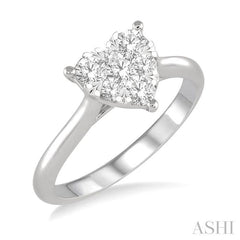 ASHI Heart Shape Lovebright Essential Diamond Engagement Ring 126D3PPFGWG