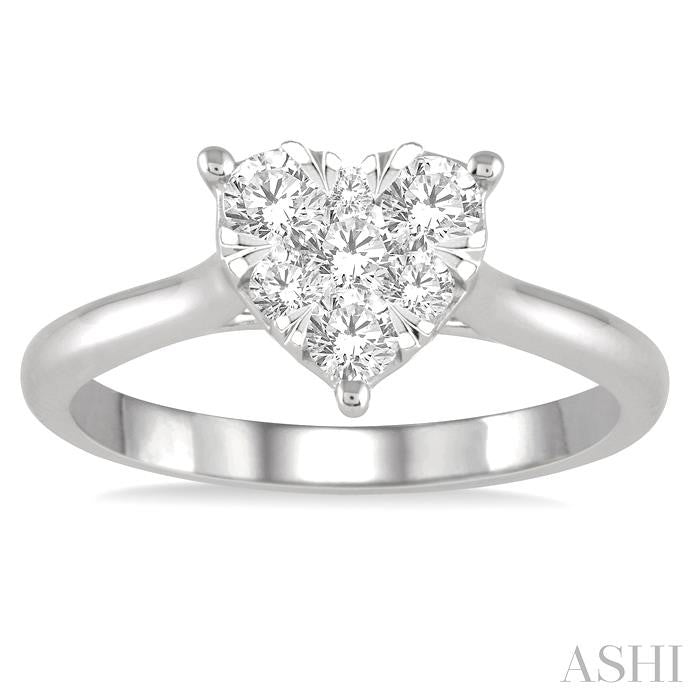 ASHI Heart Shape Lovebright Essential Diamond Engagement Ring 126D3PPFGWG