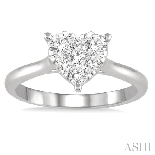ASHI Heart Shape Lovebright Essential Diamond Engagement Ring 126D3PPFGWG