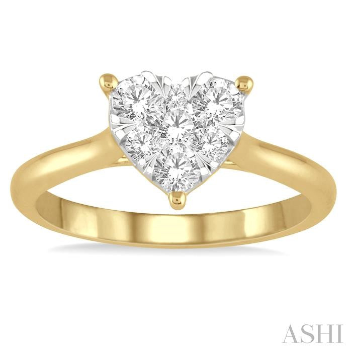 ASHI Heart Shape Lovebright Essential Diamond Engagement Ring 126D3PPFGYW
