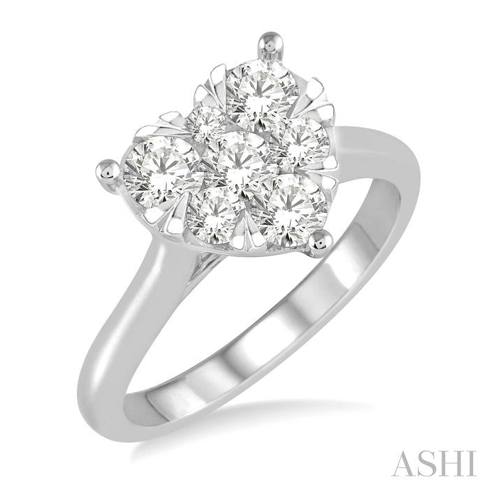 ASHI Heart Shape Lovebright Essential Diamond Engagement Ring 126D3PPFVWG