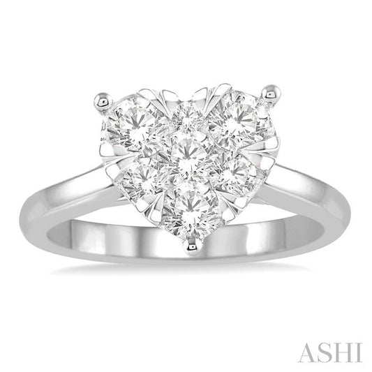 ASHI Heart Shape Lovebright Essential Diamond Engagement Ring 126D3PPFVWG