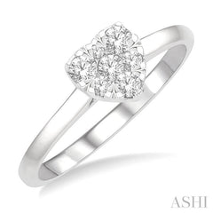 ASHI Heart Shape Lovebright Essential Diamond Engagement Ring 126D8PPFGWG