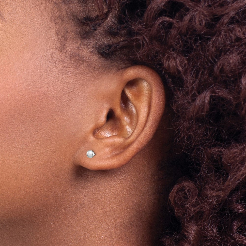 126E Inverness 14k White Gold 4mm Ball Post Earrings
