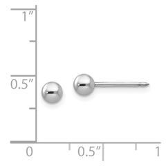 126E Inverness 14k White Gold 4mm Ball Post Earrings