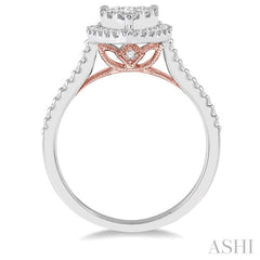 ASHI Pear Shape Halo Lovebright Essential Diamond Engagement Ring 126F2PPFGWP