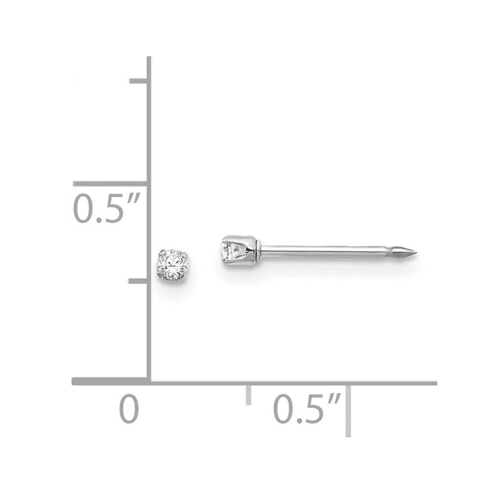 128E Inverness 14k White Gold 2mm CZ Post Earrings
